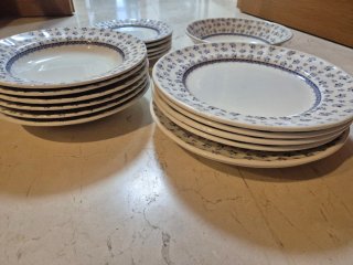 Vajilla Inglesa 18 Piezas Azul y Blanco