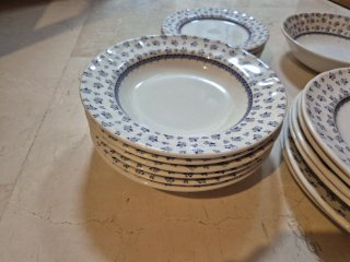Vajilla Inglesa 18 Piezas Azul y Blanco