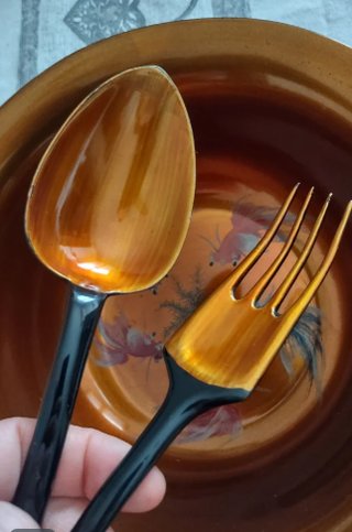 Ciotola per insalata in metallo e plastica
