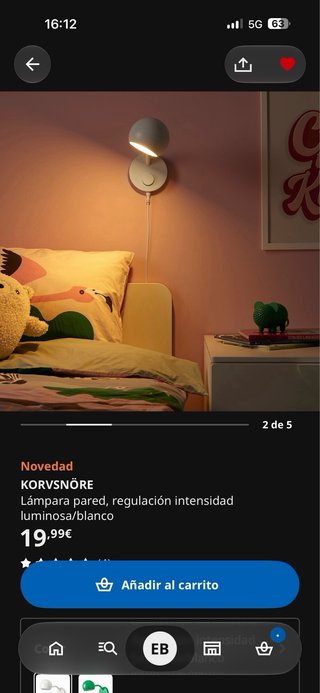 Lámpara LED Ikea KORVSNÖRE Blanca