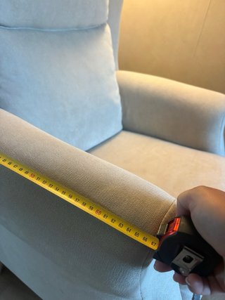 Sillón individual beige tela