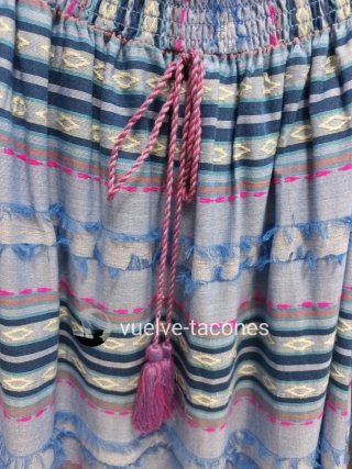 Vestido escote bardot ♡ FLAMENCO ROSA * M over