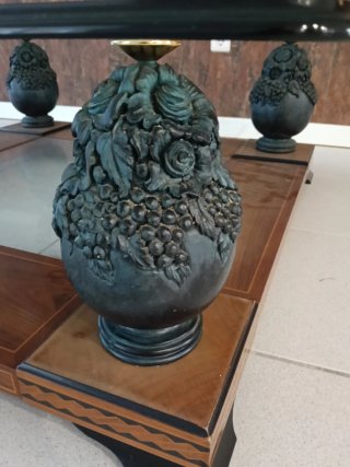 Mesa de centro cristal y madera