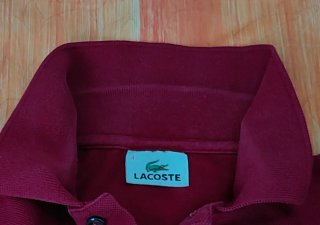 Polo Lacoste Manga Larga Rojo Talla M