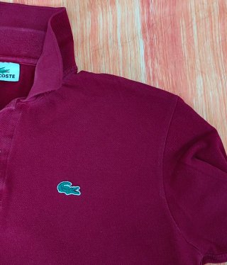 Polo Lacoste Manga Larga Rojo Talla M