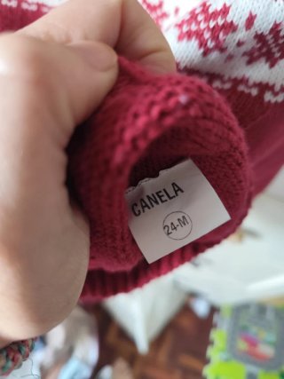 Jersey infantil rojo con copos de nieve  Grecca