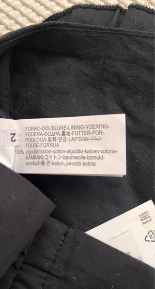 Top Zara Negro Flor Talla S