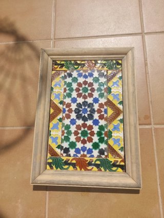 Azulejos antiguos Sevilla marco madera