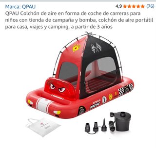 Colchón hinchable coche carreras con tienda (NUEVO