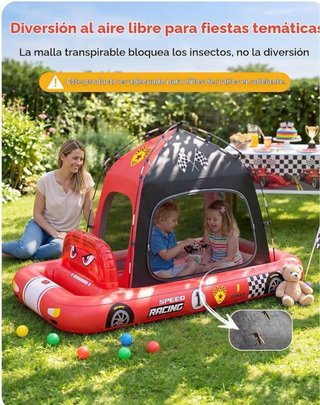 Colchón hinchable coche carreras con tienda (NUEVO