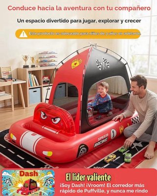 Colchón hinchable coche carreras con tienda (NUEVO