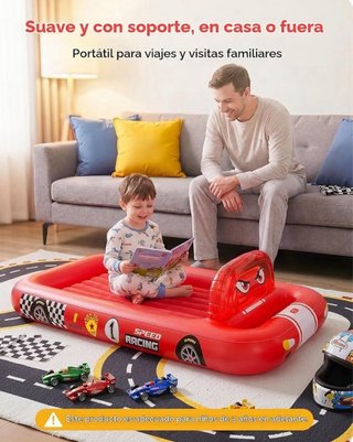 Colchón hinchable coche carreras con tienda (NUEVO