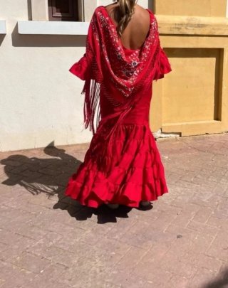 Traje Flamenca Canastero Rojo Talla Única