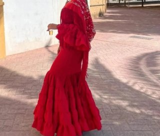 Traje Flamenca Canastero Rojo Talla Única