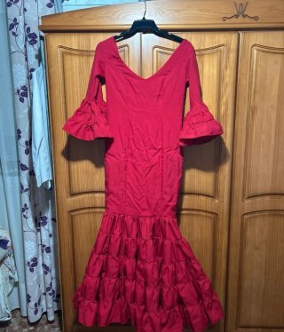 Traje Flamenca Canastero Rojo Talla Única