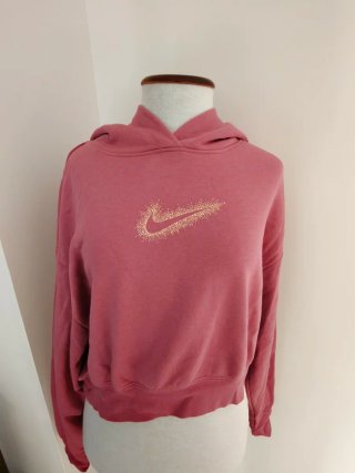 Sudadera Nike corta con capucha rosa Talla M