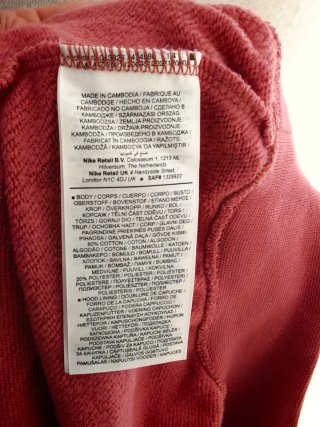 Sudadera Nike corta con capucha rosa Talla M