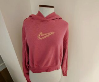 Sudadera Nike corta con capucha rosa Talla M