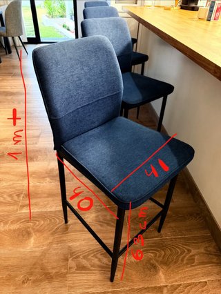 4 Sgabelli da Bar Blu e Neri