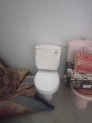 Inodoro de porcelana blanco