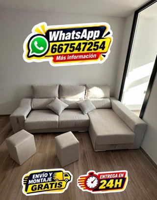 Divano Chaise Longue Nuovo 3 Posti per Soggiorno