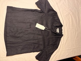 Camisa Zara Linho Preta M