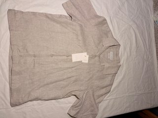 Camisa Zara 100% Linho Bege
