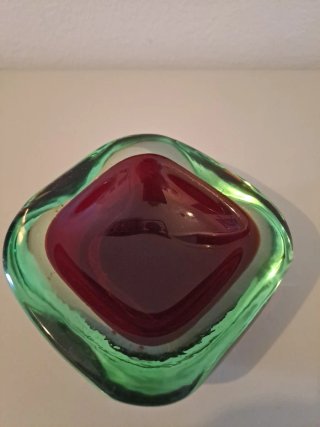 Pieza Murano Vidrio Verde y Morado