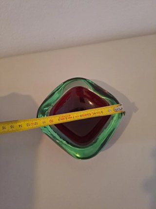 Pieza Murano Vidrio Verde y Morado