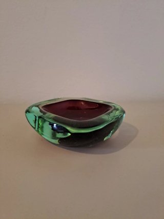 Pieza Murano Vidrio Verde y Morado
