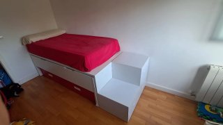 Cama nido con cajones y escalera cajonera a medida