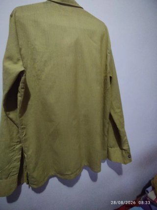 Camisa vintage tejido zigzag verde oliva
