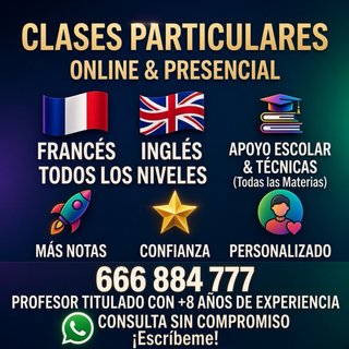 CLASES PARTICULARES Y APOYO ESCOLAR HASTA LA ESO