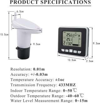 Monitor Inalámbrico ultrasónico Nivel Agua