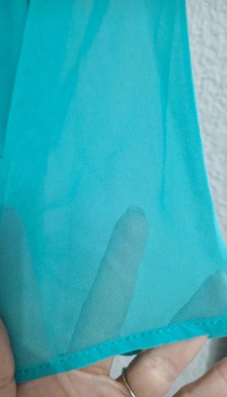 Vestido fiesta Carla Ruiz azul y turquesa