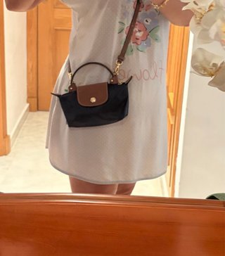 Bolso Mini Longchamp Azul y Marrón