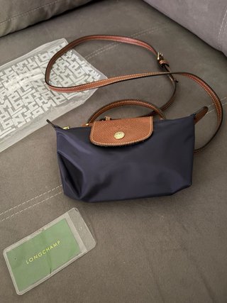 Bolso Mini Longchamp Azul y Marrón