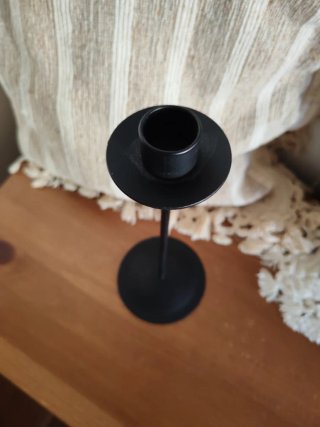 Candelabro negro metal 16.5 cm