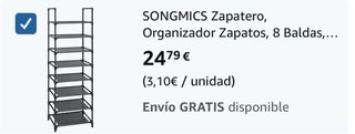 Zapatero organizador 8 baldas