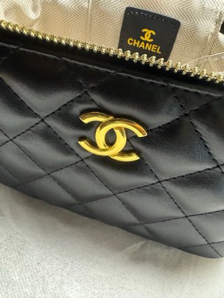 Borsa Chanel Vanity Case Nera Oro