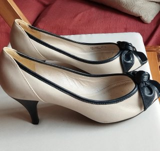 Décolleté Geox Pelle Beige/Nero Tg 37.5