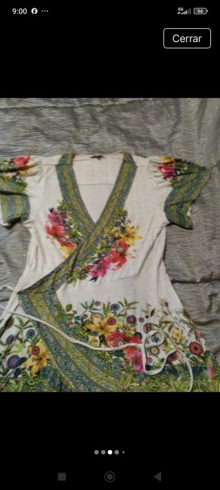 Vestido desigual floral talla única