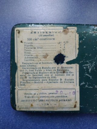 Caja Metálica Farmacéutica Antisemium 1930
