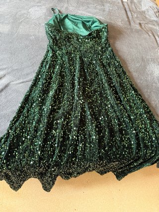 Vestido largo lentejuelas fiesta verde