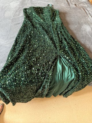 Vestido largo lentejuelas fiesta verde