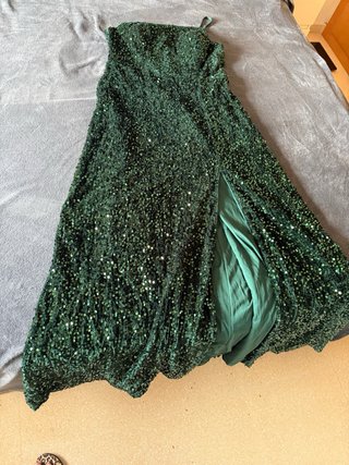 Vestido largo lentejuelas fiesta verde