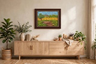 Cuadro Óleo Paisaje Rural 43x35