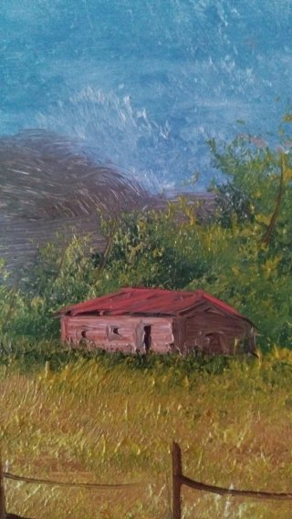 Cuadro Óleo Paisaje Rural 43x35