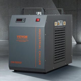 Enfriador de Agua Industrial, CW-5202, Sistema de Enfriamiento de Agua Industrial con Compresor Incorporado, Capacidad del Tanque de Agua de 7L, Tasa de Flujo Máxima de 18 L/min, para Máquina de G...