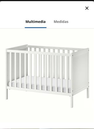 Cuna de madera blanca IKEA